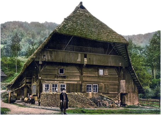 Schwarzwälder Bauernhaus um 1900 (Quelle: Wikipedia)